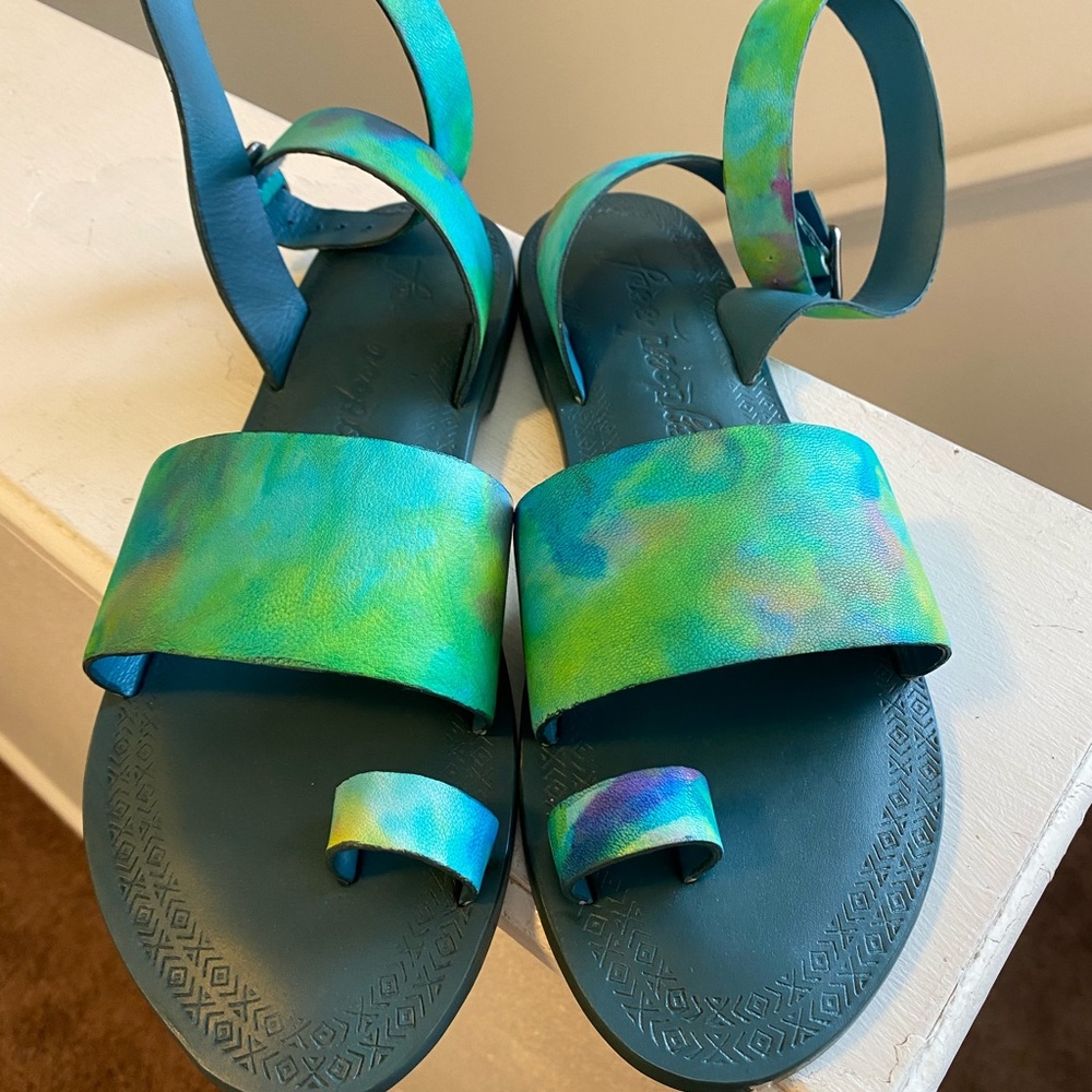 Sun Peaks Free People Leather Sandal Peacock Monarch 8 8.5 10 38 38.5 6.5NEW $78 - Picture 3 of 5